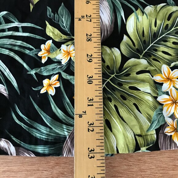 Bishop Street Hawaiian Shirt Men 4XL Green Floral Button Up Pocket Short Sleeve - Picture 6 of 11